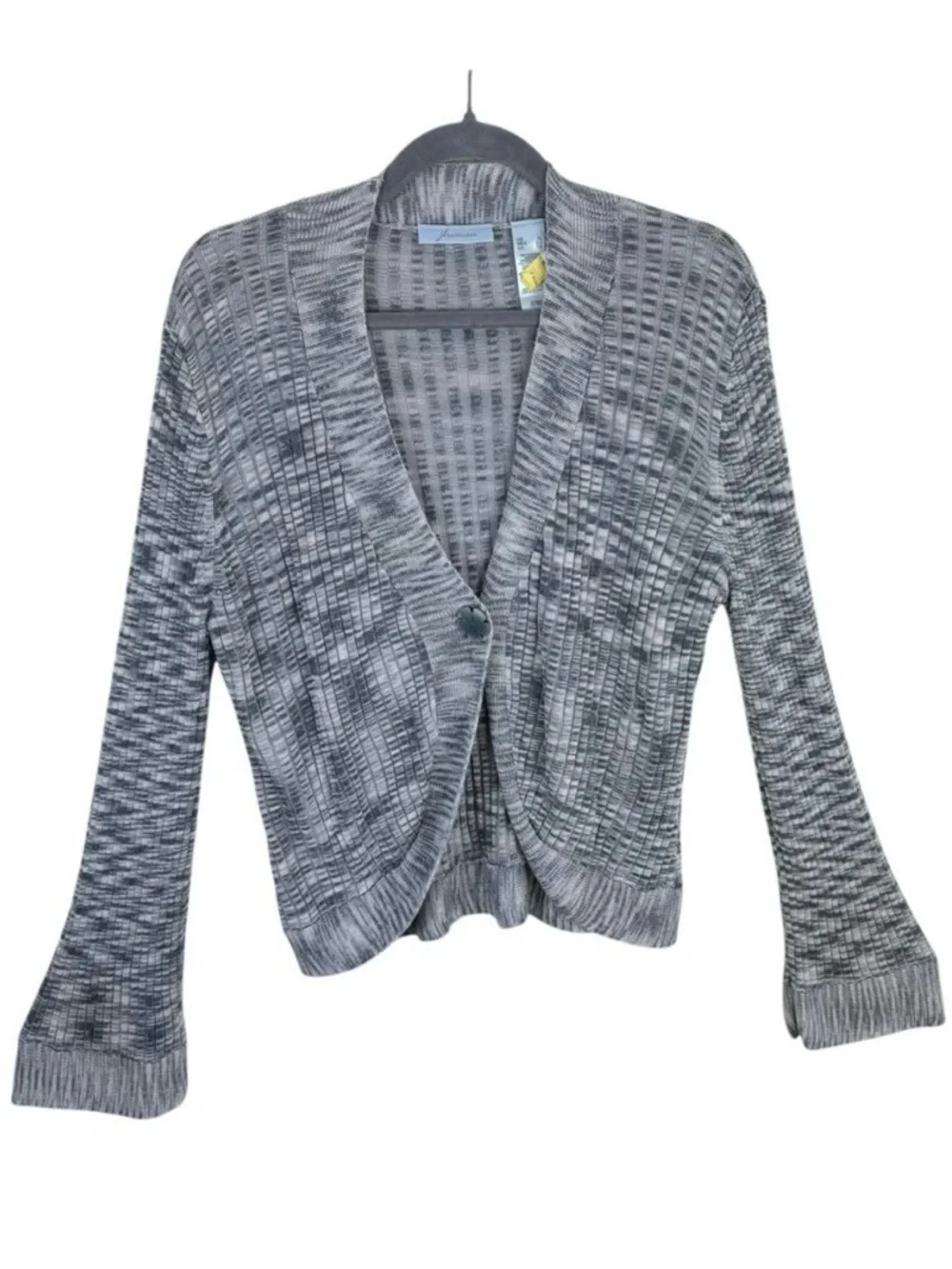 JH‎ Collectibles Gray Heather Long Bell Sleeve Stretchy Button Front Cardigan XL
